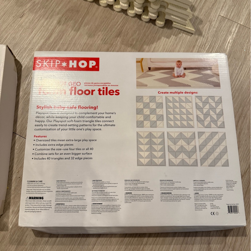 Skip Hop Geo Play Mat in Gray and White - Selling 2 Sets
